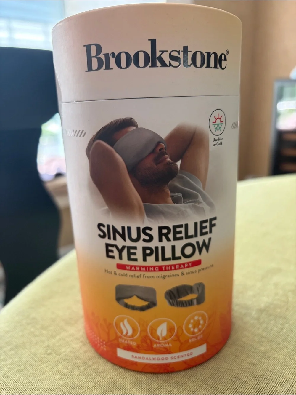 Brookstone Gray Sinus Relief Eye Pillow - Warming Therapy
